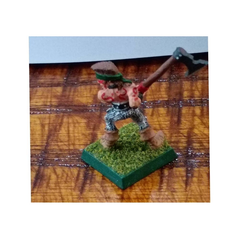 Vintage Warhammer Fantasy Metal Chaos Marauder Norse Berserker Miniature Painted - Picture 2 of 3